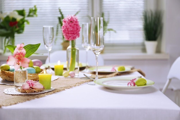 Beautiful holiday Easter table setting