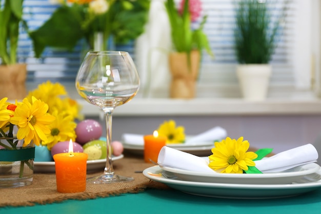 Beautiful holiday Easter table setting