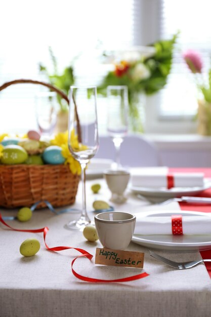 Beautiful holiday Easter table setting