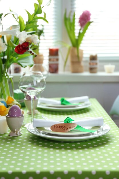 Beautiful holiday easter table setting