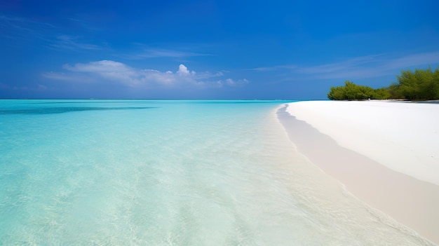 美しい休日の夏の砂浜の熱帯のビーチと海の背景