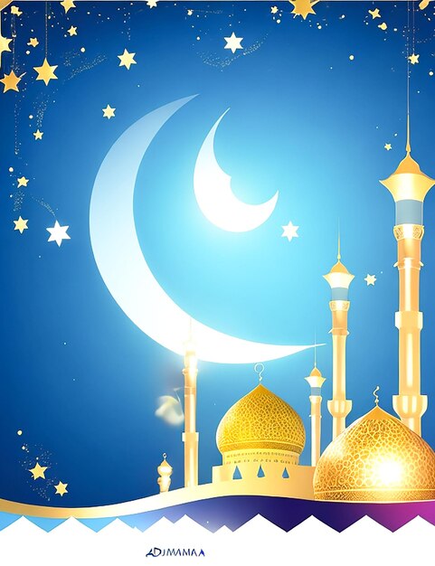 beautiful holy month eid mubarak background generate by AI