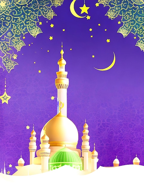 beautiful holy month eid mubarak background generate by AI