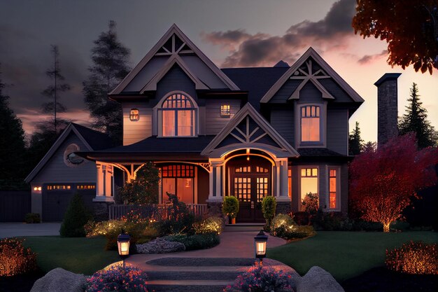 Beautiful Home Exterior in evening