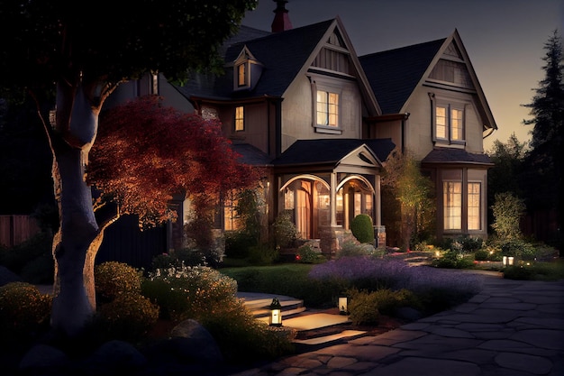 Beautiful Home Exterior in evening