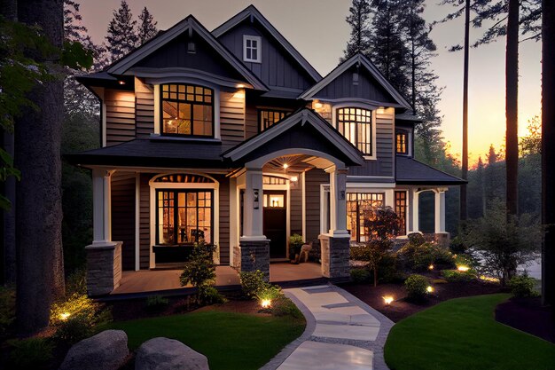 Beautiful Home Exterior in evening