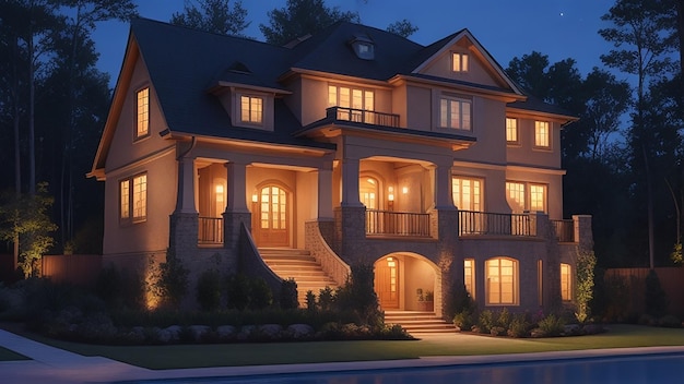 Beautiful Home Exterior at Nigh