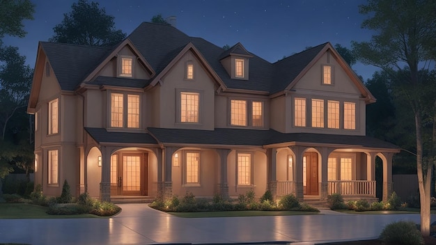 Beautiful Home Exterior at Nigh