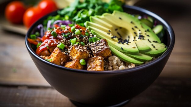 Beautiful Homemade Quinoa Tofu Bowl