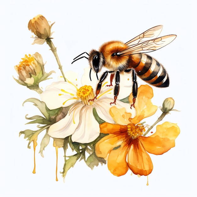 Premium Photo | Beautiful Honey bee clipart illustration
