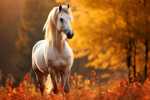 beautiful horse in autumn