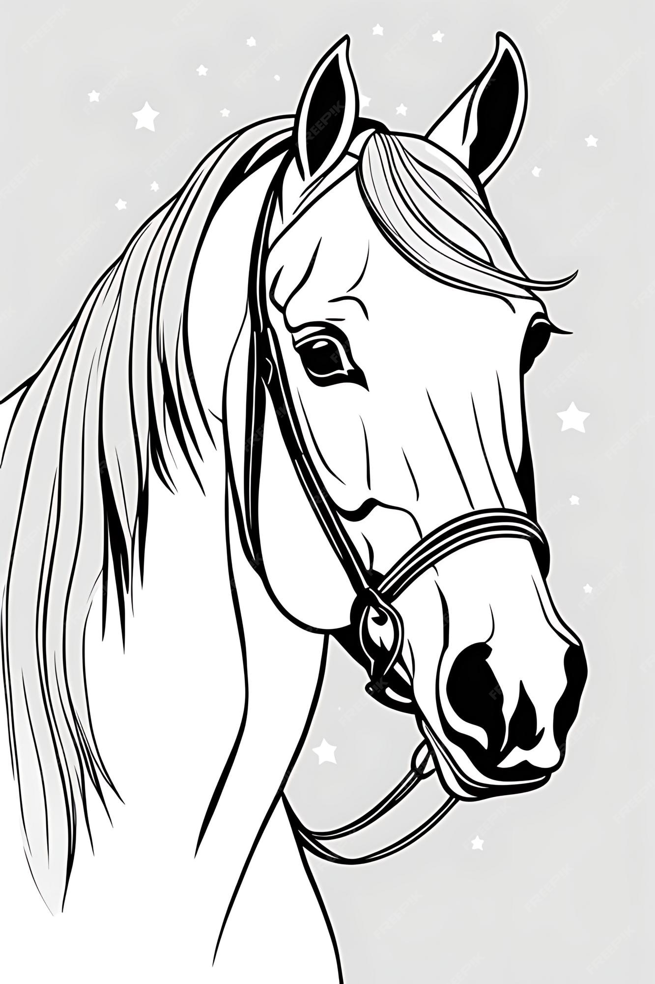 Premium AI Image Beautiful Horse Coloring Page Printable Quality