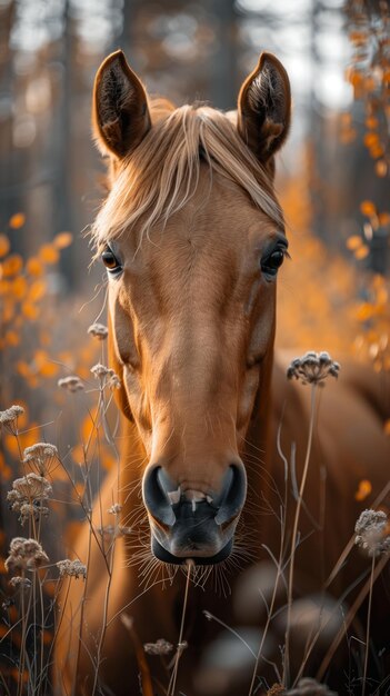 Beautiful horse in nature portrait artistic poster wallpaper