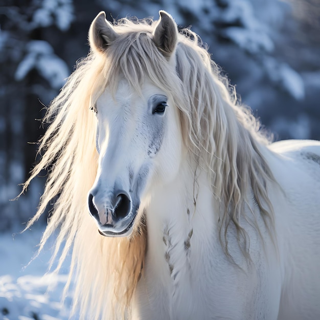 Beautiful Horse with long Hair