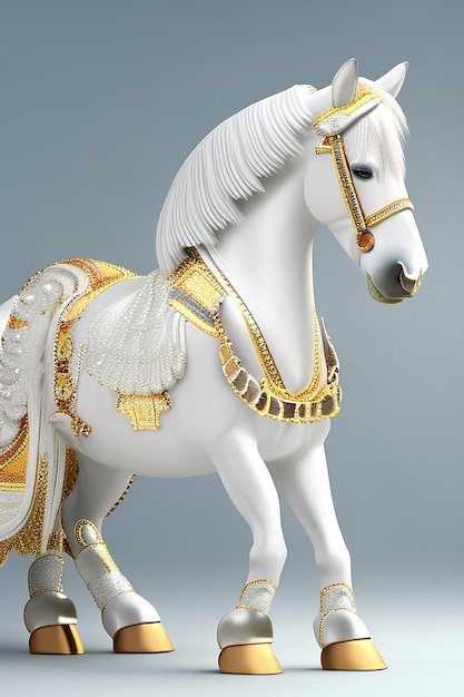 Beautiful Horse with Ornaments AI generate
