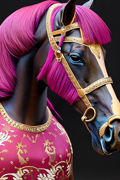 Beautiful Horse with Ornaments AI generate