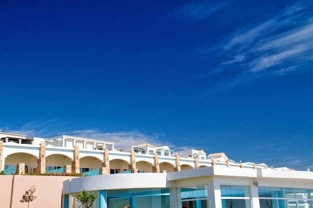 Beautiful hotel near the sea in greece