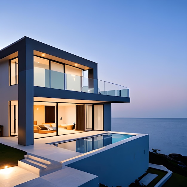 Beautiful house near blue sea