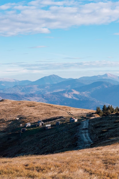 Beautiful house on the slopes of the Carpathians Autumn in the Carpathians Carpathians Rakhiv