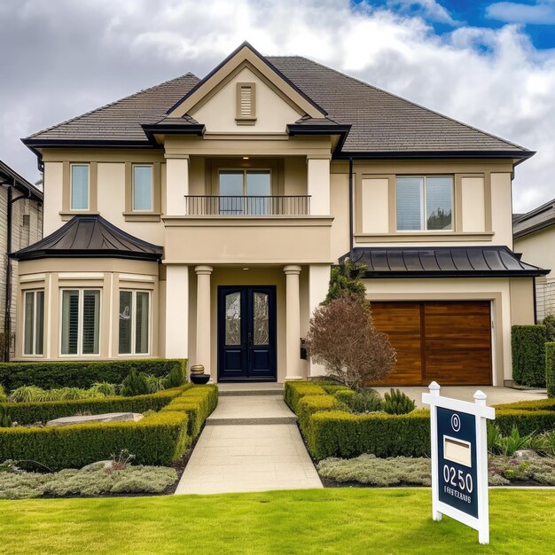 beautiful house with wellkept lawn