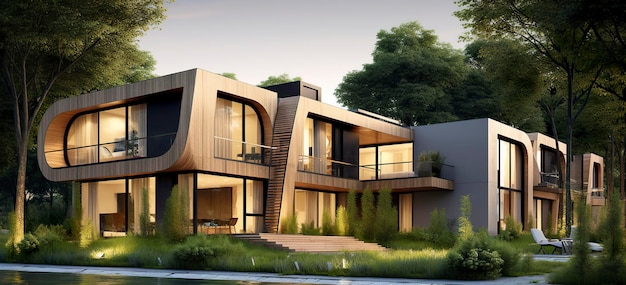 Beautiful Houses of Modern Architecture Generative AI