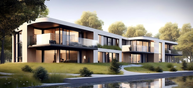 Beautiful Houses of Modern Architecture Generative AI