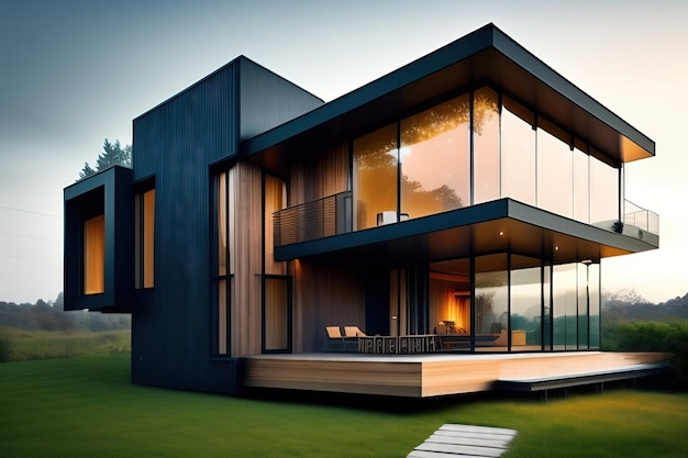 현대 건축의 아름다운 주택