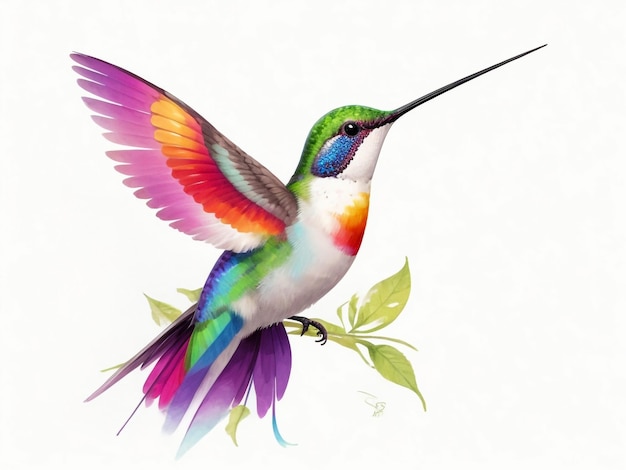 A beautiful hummingbird fantastic colorful
