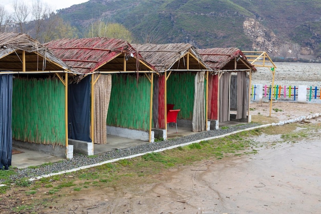 Beautiful Huts in a restaurant