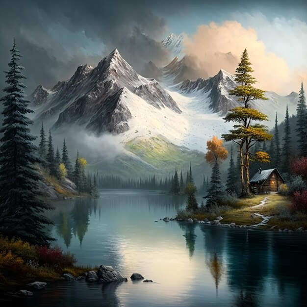 Beautiful iconic landscape art images Generative AI