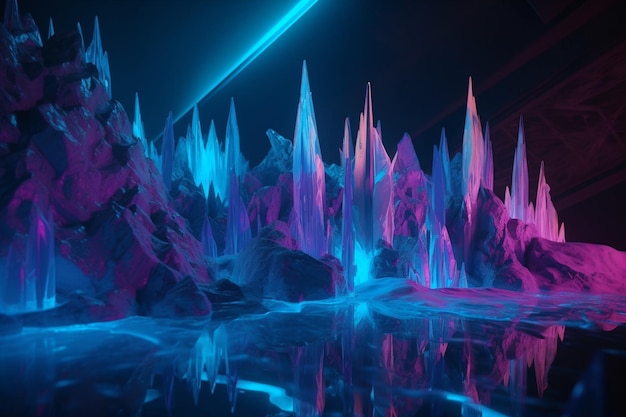 Beautiful Icy Landscape Ai generative