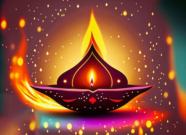 beautiful illuminating Diya background