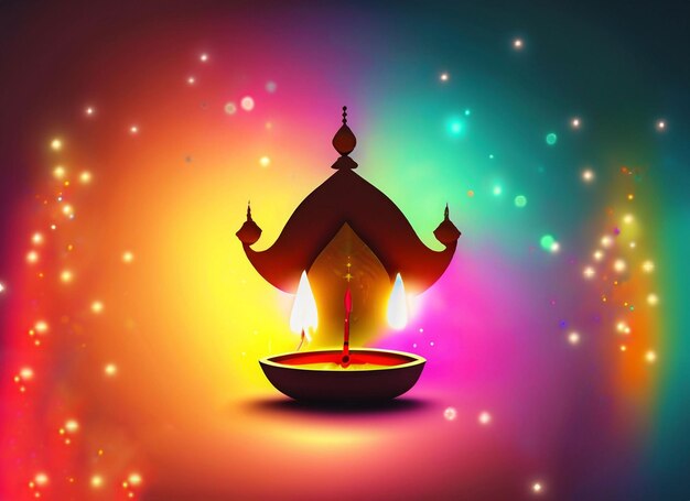 beautiful illuminating Diya background