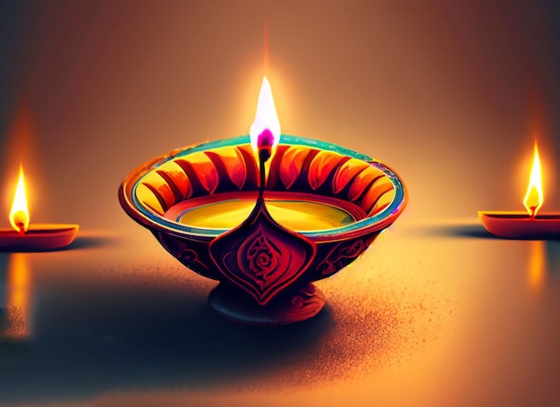 beautiful illuminating Diya background