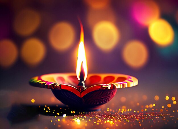 beautiful illuminating Diya background