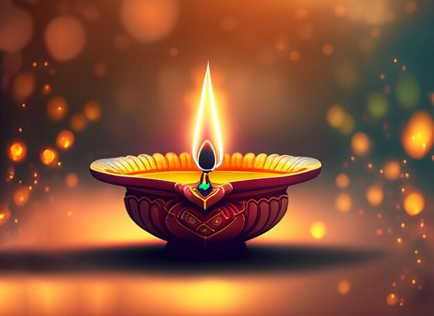 beautiful illuminating Diya background