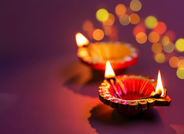 beautiful illuminating Diya background