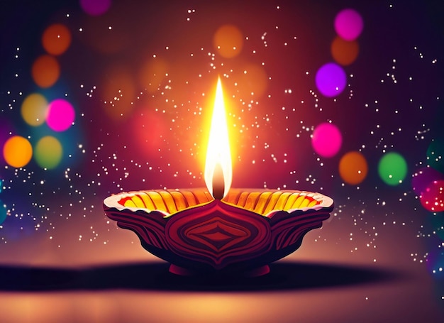 beautiful illuminating Diya background