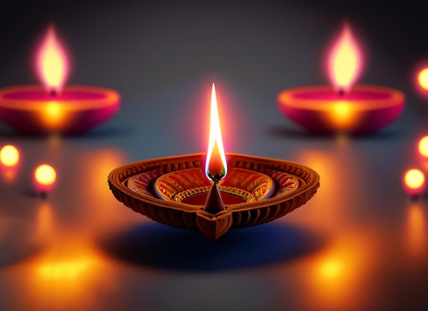 beautiful illuminating Diya background