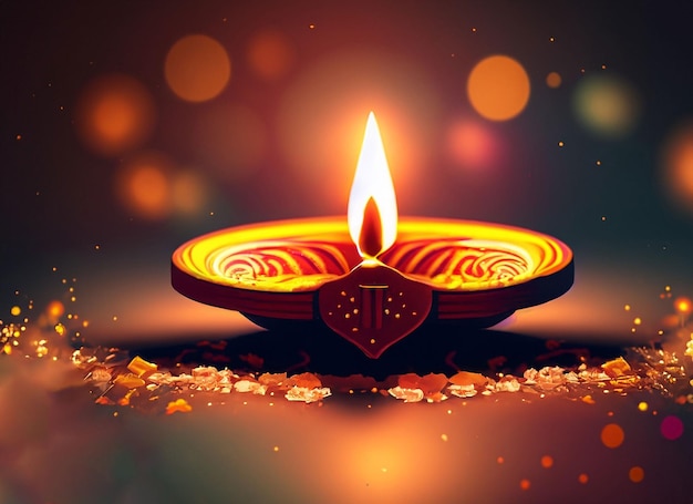 beautiful illuminating Diya background