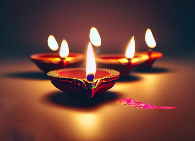 beautiful illuminating Diya background