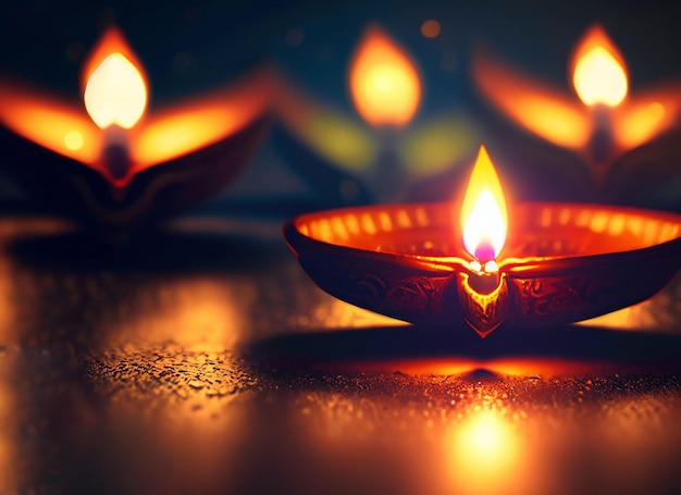 beautiful illuminating Diya background