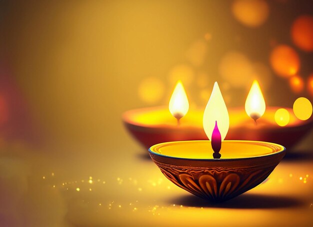 beautiful illuminating Diya background