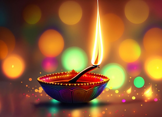 beautiful illuminating Diya background