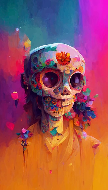 Beautiful illustration of the Day of the Dead