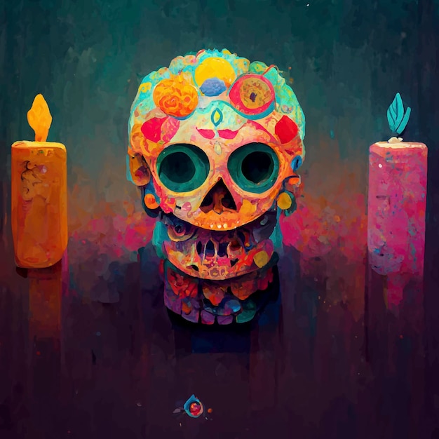 Beautiful illustration of the Day of the Dead