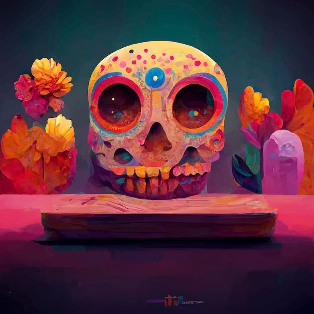 Beautiful illustration of the Day of the Dead