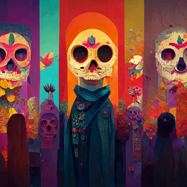 Photo beautiful illustration of the day of the dead