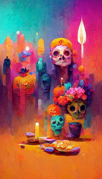 Photo beautiful illustration of the day of the dead