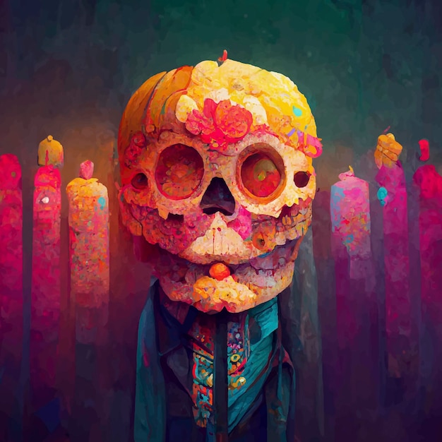 Beautiful illustration of the Day of the Dead